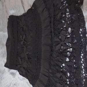 Odille Black Crochet Skirt